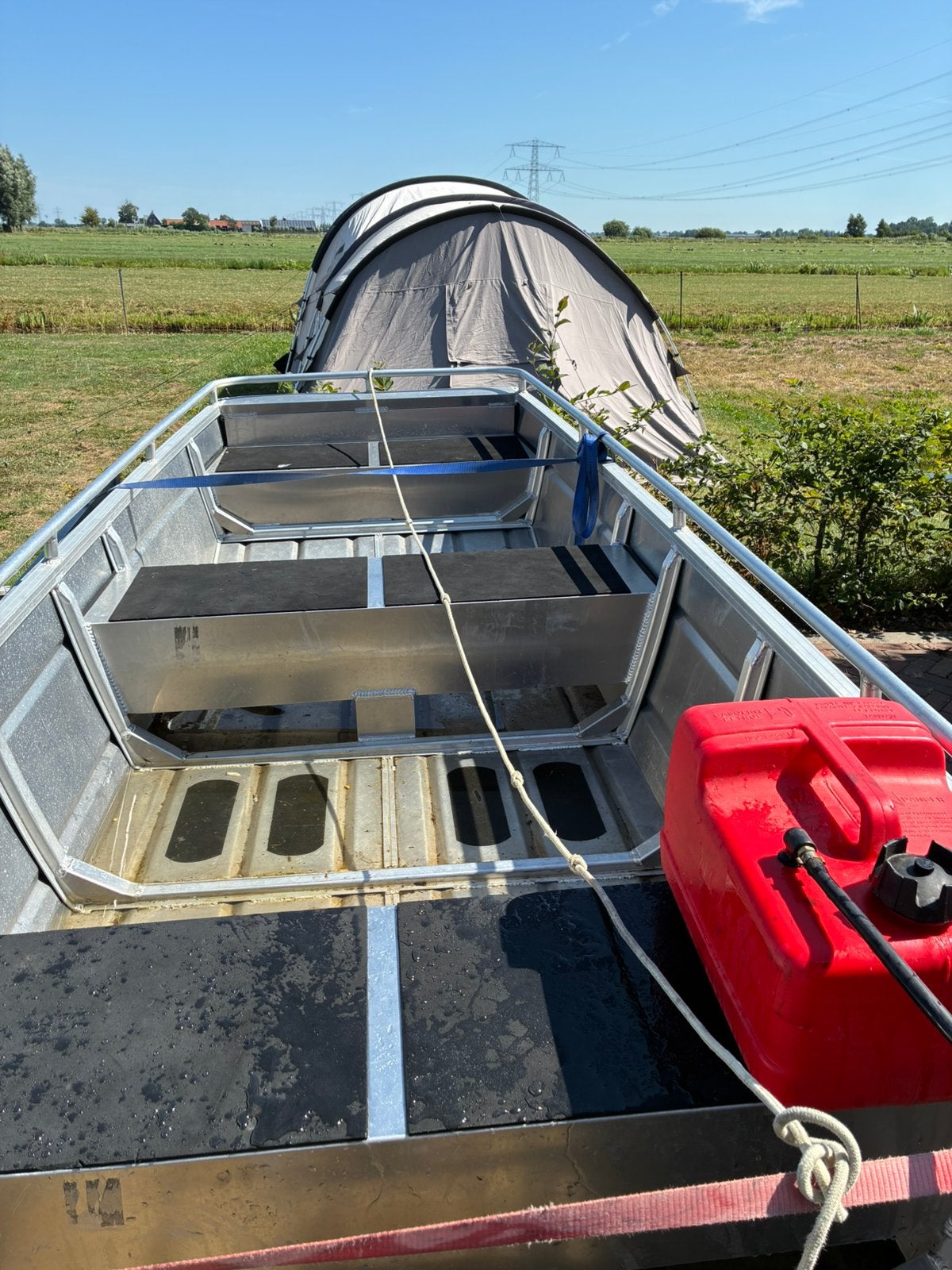 Aluminium boot met 5 pk yamaha, Watersport en Boten, Speedboten, Ophalen, Zo goed als nieuw, Aluminium