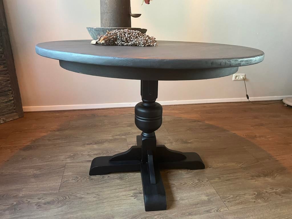 Ronde eettafel, Huis en Inrichting, 100 tot 150 cm, Ophalen of Verzenden, Zo goed als nieuw, Eikenhout