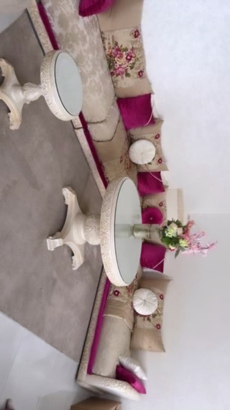 Luxe marokaanse salonbank/hoekbank Créme-roze, Overige materialen, Marokaanse, 300 cm of meer, Ophalen of Verzenden