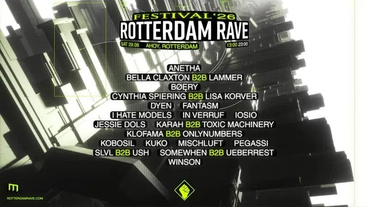 1x Rotterdam Rave ticket 29 augustus by day, Eén persoon
