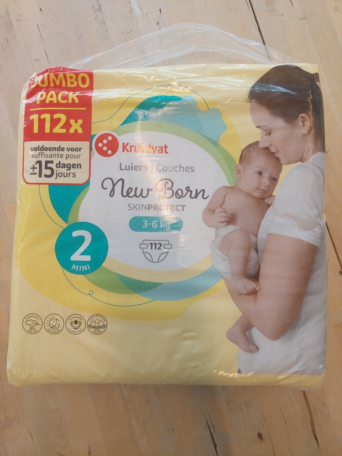 Kruidvat New Born Luiers Maat 2 Mini (3-6 kg) - 112 stuks, Ophalen, Nieuw