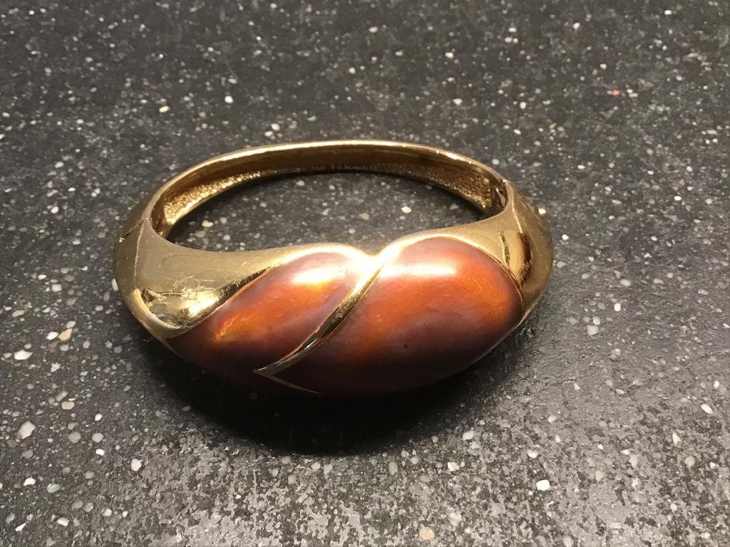 Vintage Lanvin Paris vergulde klem armband.1980, Sieraden, Tassen en Uiterlijk, Ophalen of Verzenden, Gebruikt, Goud, Overige materialen