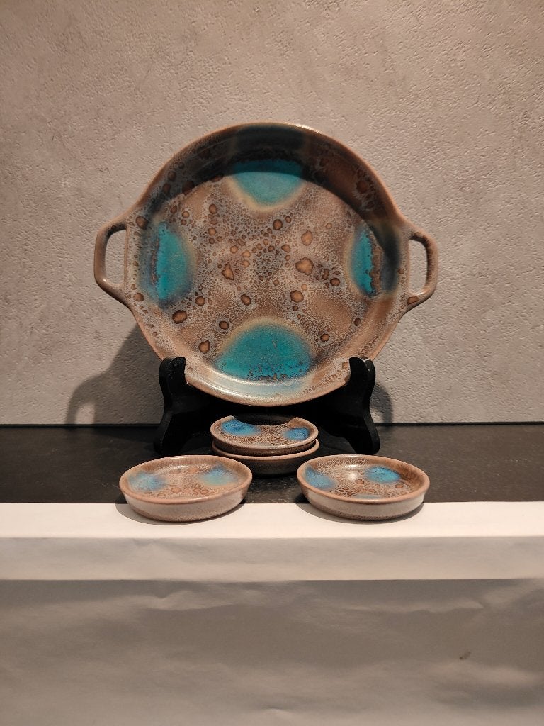 Zenith Gouda Art Deco 9 delige pinda set met druipglazuur, Ophalen of Verzenden