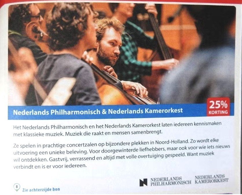 Nederlands Philharmonisch Orkest & Nederlands Kamerorkest, Drie personen of meer, Kortingsbon, Overige typen
