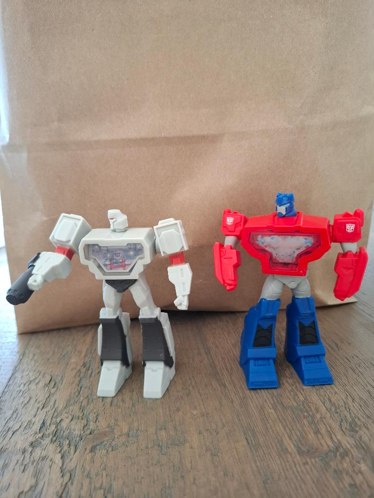 McDonald’s Transformers – Optimus Prime & Megatron set, Verzamelen, Transformers, Overige generaties, Ophalen of Verzenden, Zo goed als nieuw