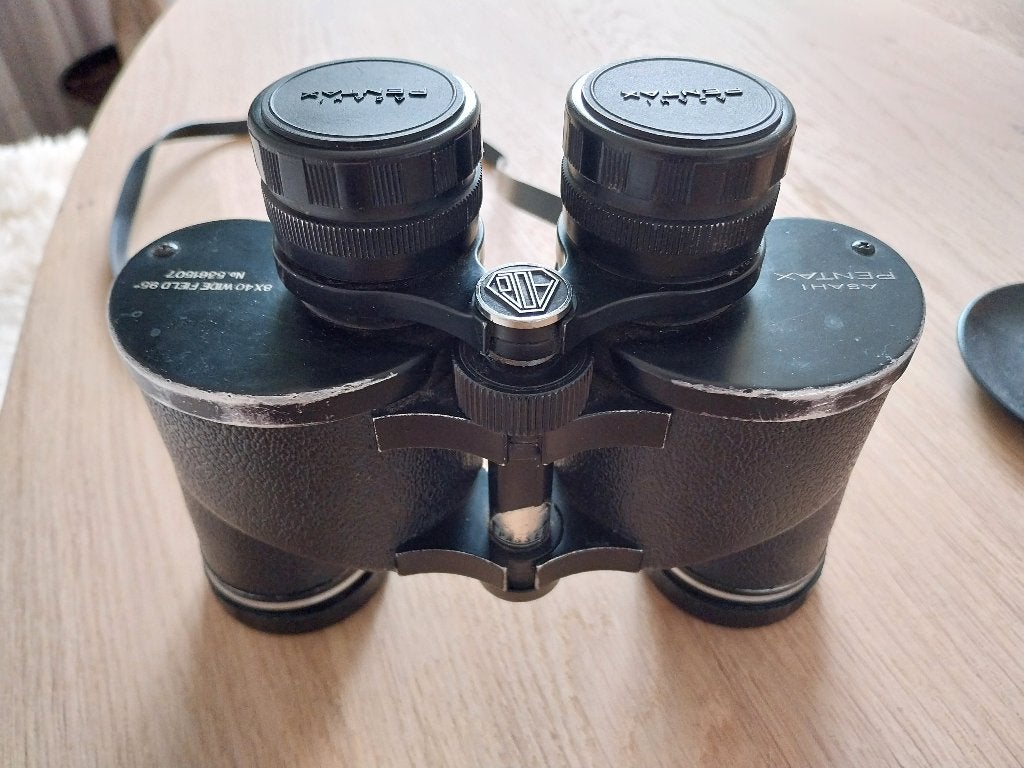 Verrekijker asahi pentax 8x40 wide field 95, Gebruikt, 8 tot 12x, Met hoes of tas, Porro (met knik)