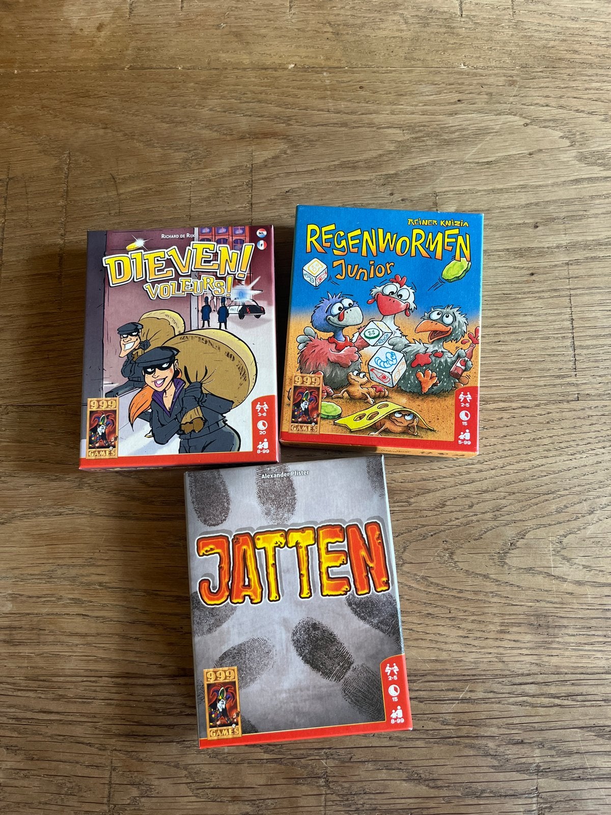 Bordspellen: Dieven!, Regenwormen Junior, Jatten, Een of twee spelers, Ophalen, Zo goed als nieuw