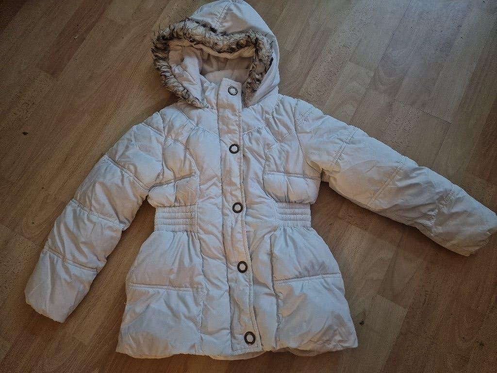 witte GEOX winterjas, maat 104, Kinderen en Baby's, Ophalen of Verzenden, Zo goed als nieuw, Meisje, Jas