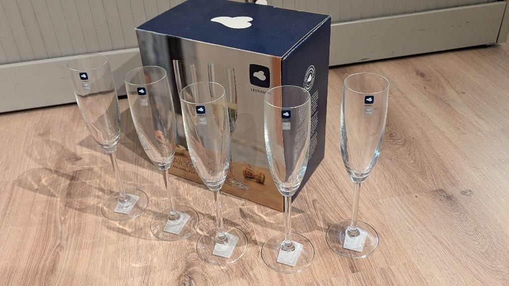 Leonardo champagneglazen champagneglas Daily 5 stuks nieuw, Ophalen of Verzenden, Nieuw, Overige typen