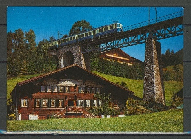 Locomotief Zwitserland Foto-Ansichtkaart Trein t-204 jdu, Verzamelen, Ophalen of Verzenden, Zo goed als nieuw, Trein, Kaart of Prent