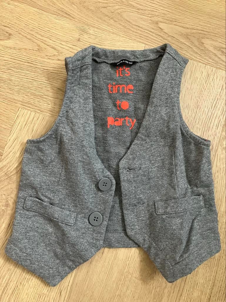 Grijs HEMA vestje gilet 86, Ophalen of Verzenden, Gebruikt, Jongetje of Meisje