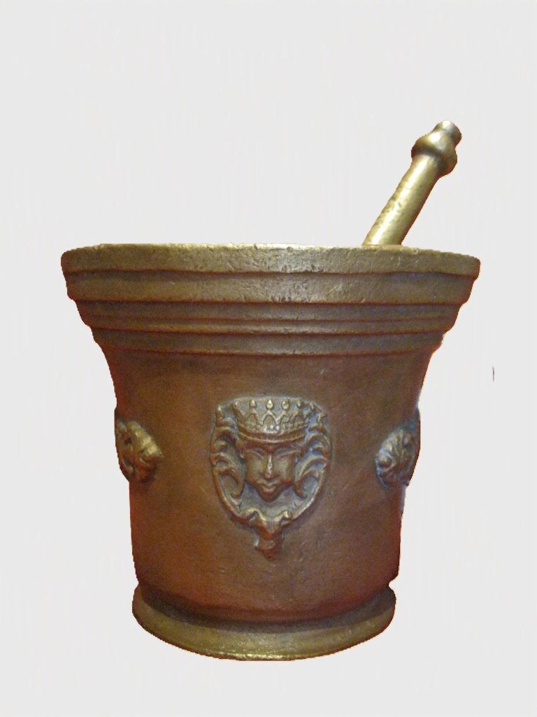 vijzel GROTE pillenpletter  - zware mortier., Antiek en Kunst, Antiek | Koper en Brons, Ophalen, Brons