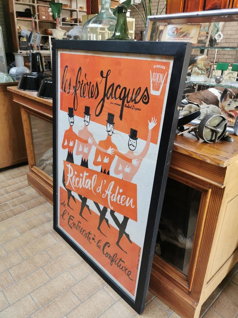 Vintage poster les freres jacques, Ophalen, A1 t/m A3, Film en Tv