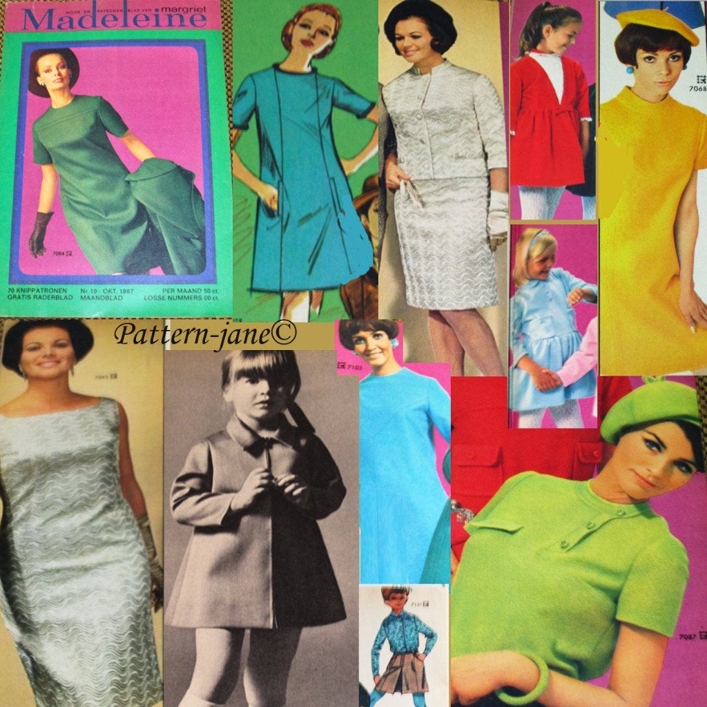 3 x MADELEINE -vintage modepatronen jaren 60 1965 1967 1968, Hobby en Vrije tijd, Kledingpatronen, Overige merken, Verzenden, Vrouw