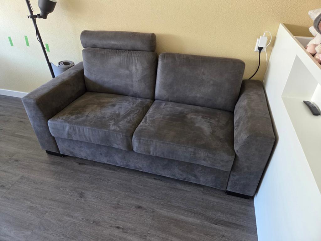 Comfortabele 2-zits bank antraciet donker grijs, Ophalen, Gebruikt, 150 tot 200 cm, Tweepersoons