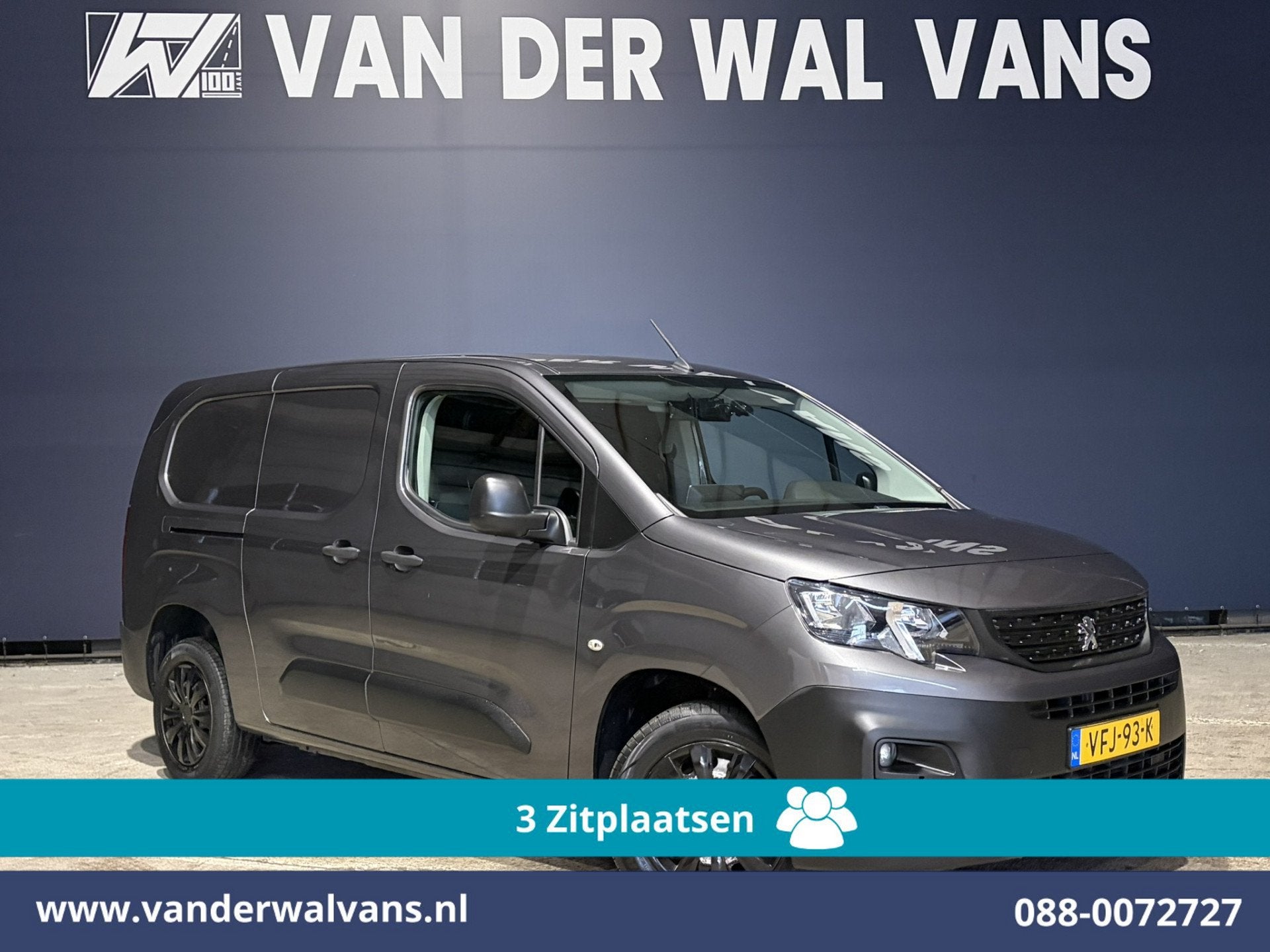 Peugeot Partner 1.5 BlueHDI 102pk L2H1 Euro6 Airco | 3-Zits, Auto's, Voorwielaandrijving, Dealer onderhouden, Stof, Gebruikt
