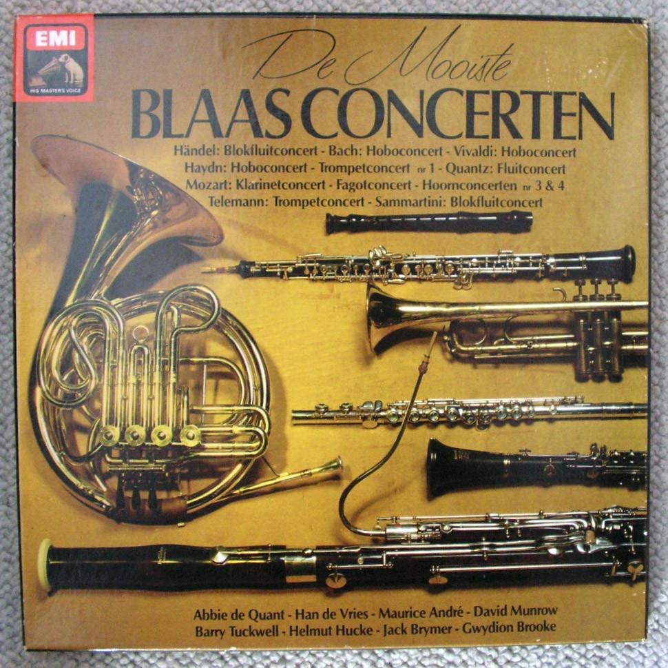 De mooiste Blaasconcerten 4 LP's in BOX zeer mooie staat, Overige typen, Ophalen of Verzenden, Zo goed als nieuw, 12 inch