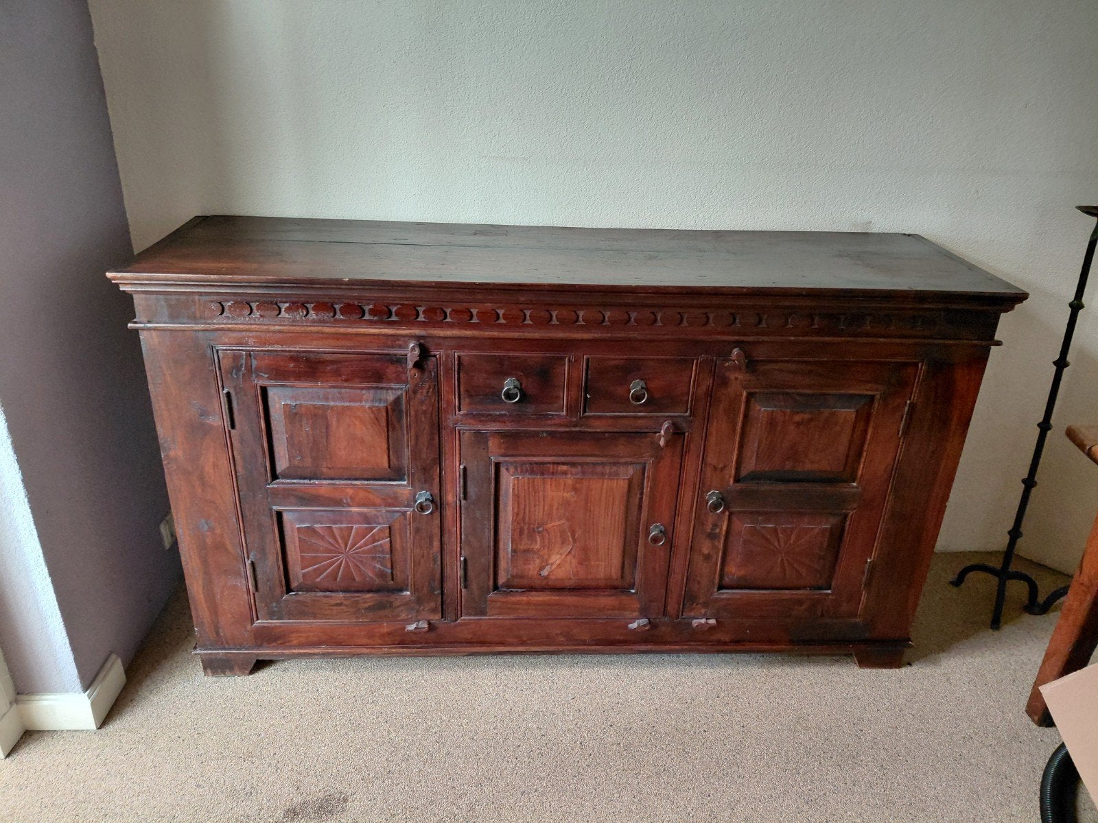 Prachtig teakhouten dressoir - 160x47x90 cm, Ophalen, Gebruikt, Met lade(s), 150 tot 200 cm