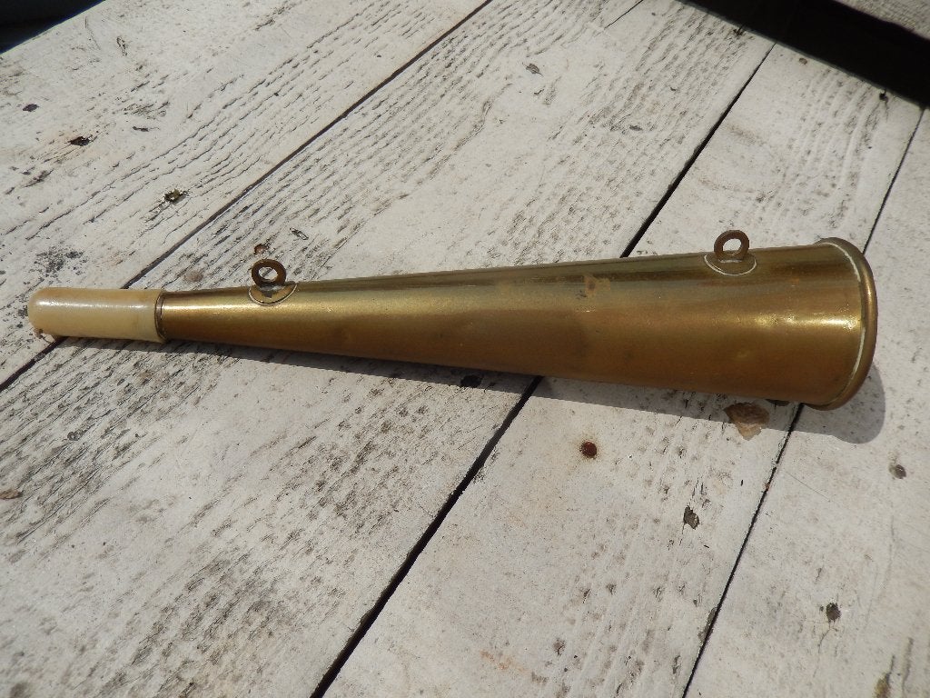 Vintage Koperen Jachthoorn / Misthoorn – Signaalhoorn, Antiek en Kunst, Ophalen of Verzenden