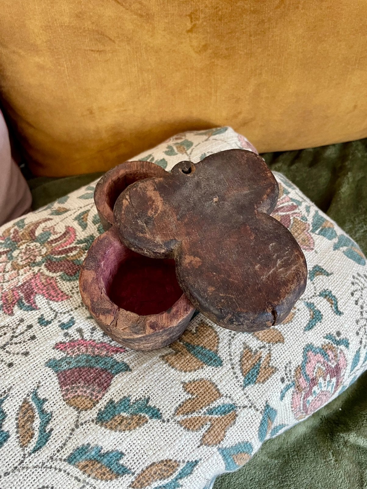 Oud vintage antiek India houten spice box doosje doos, Antiek en Kunst, Curiosa en Brocante, Ophalen of Verzenden