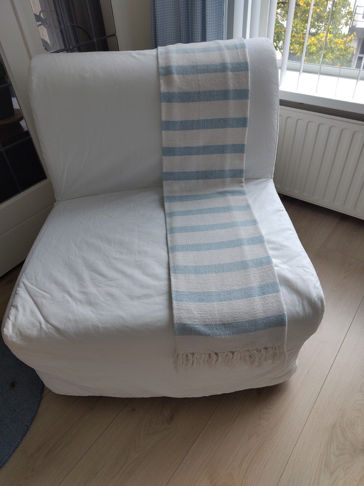 Ikea Lyksele/Murbo slaapfauteuil met opbergdoos, Ophalen, Eenpersoons, Wit, 190 cm of minder