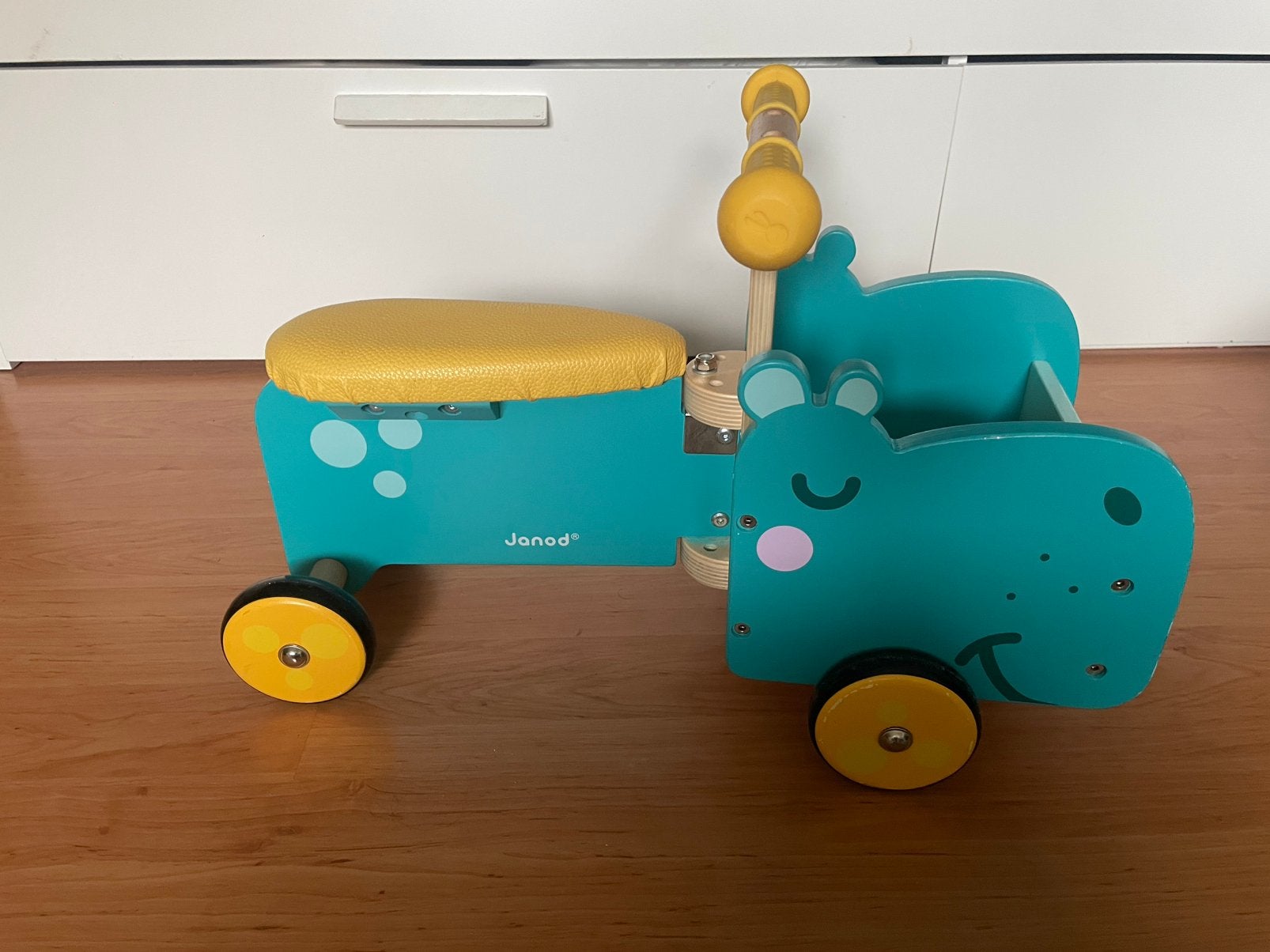 Janod loopwagen - bakfiets - loopfiets Nijlpaard, Ophalen, Zo goed als nieuw, Loopfiets