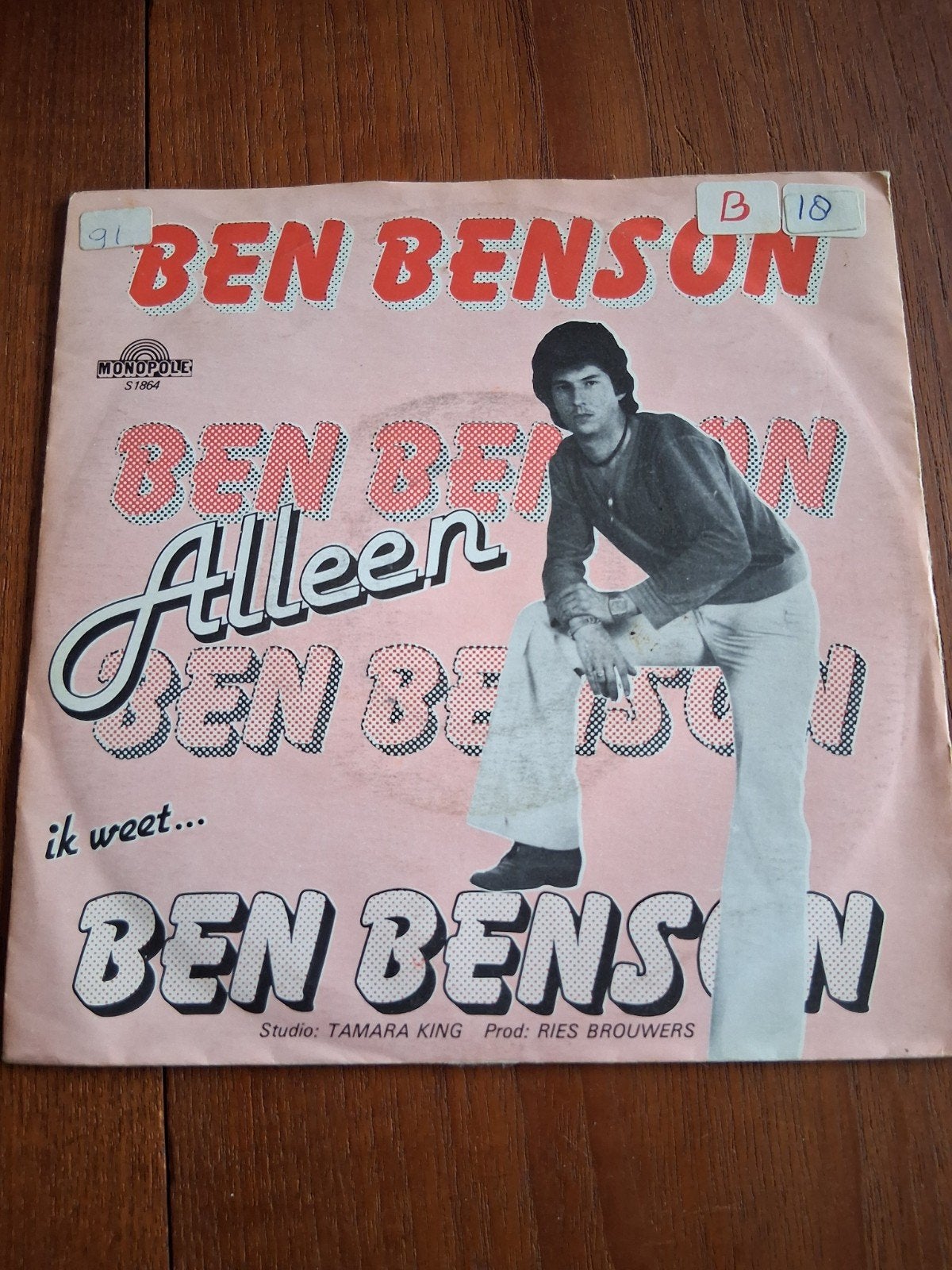 Ben Benson - Alleen / Ik Weet..., Cd's en Dvd's, Vinyl Singles, Gebruikt, 7 inch, Ophalen of Verzenden, EP