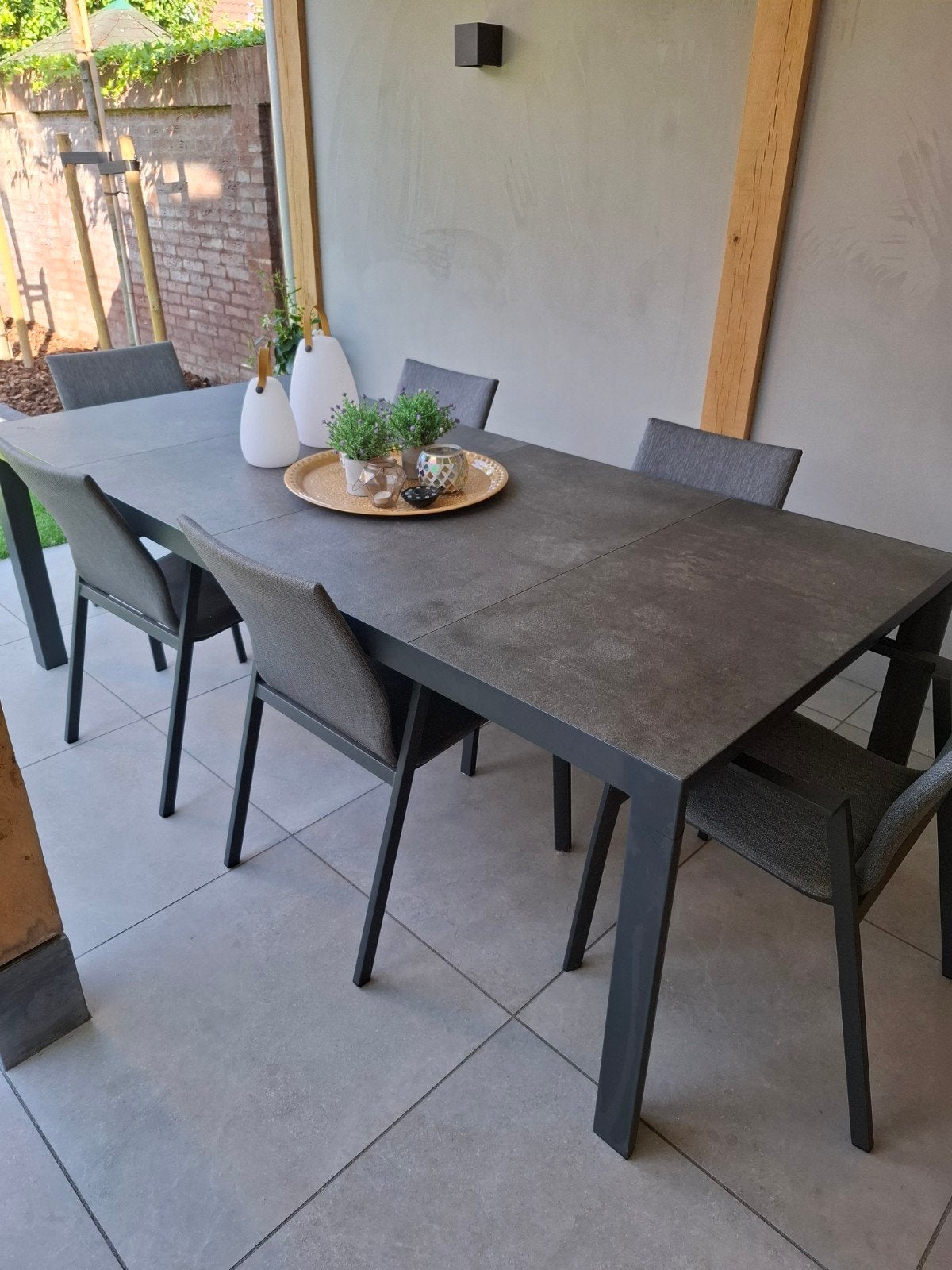 Mooie zware tuineettafel, Ophalen, Aluminium, Eettafel