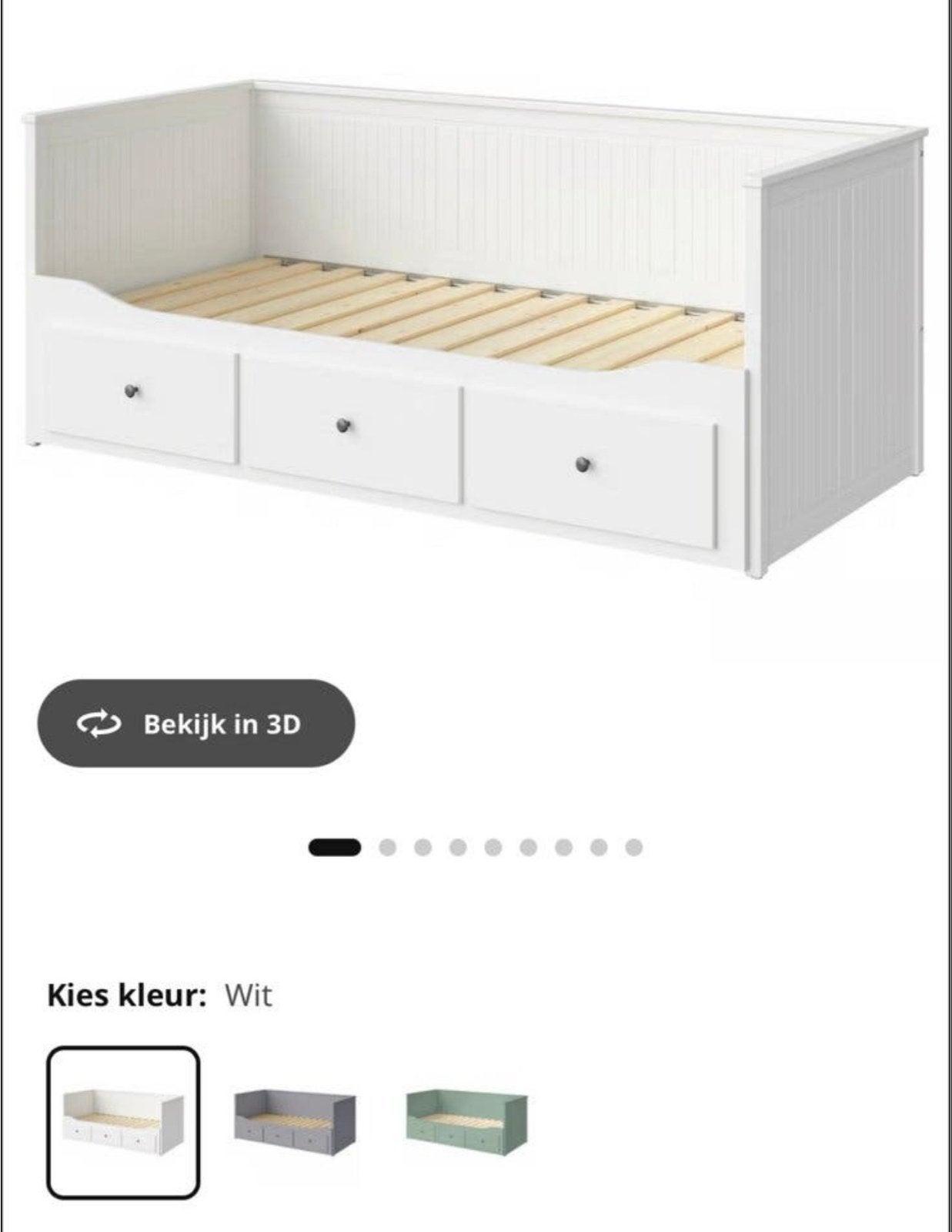 IKEA Hemnes Dagbed - Wit, Gebruikt maar goede staat, Eenpersoons, Wit, Ophalen of Verzenden, 80 cm