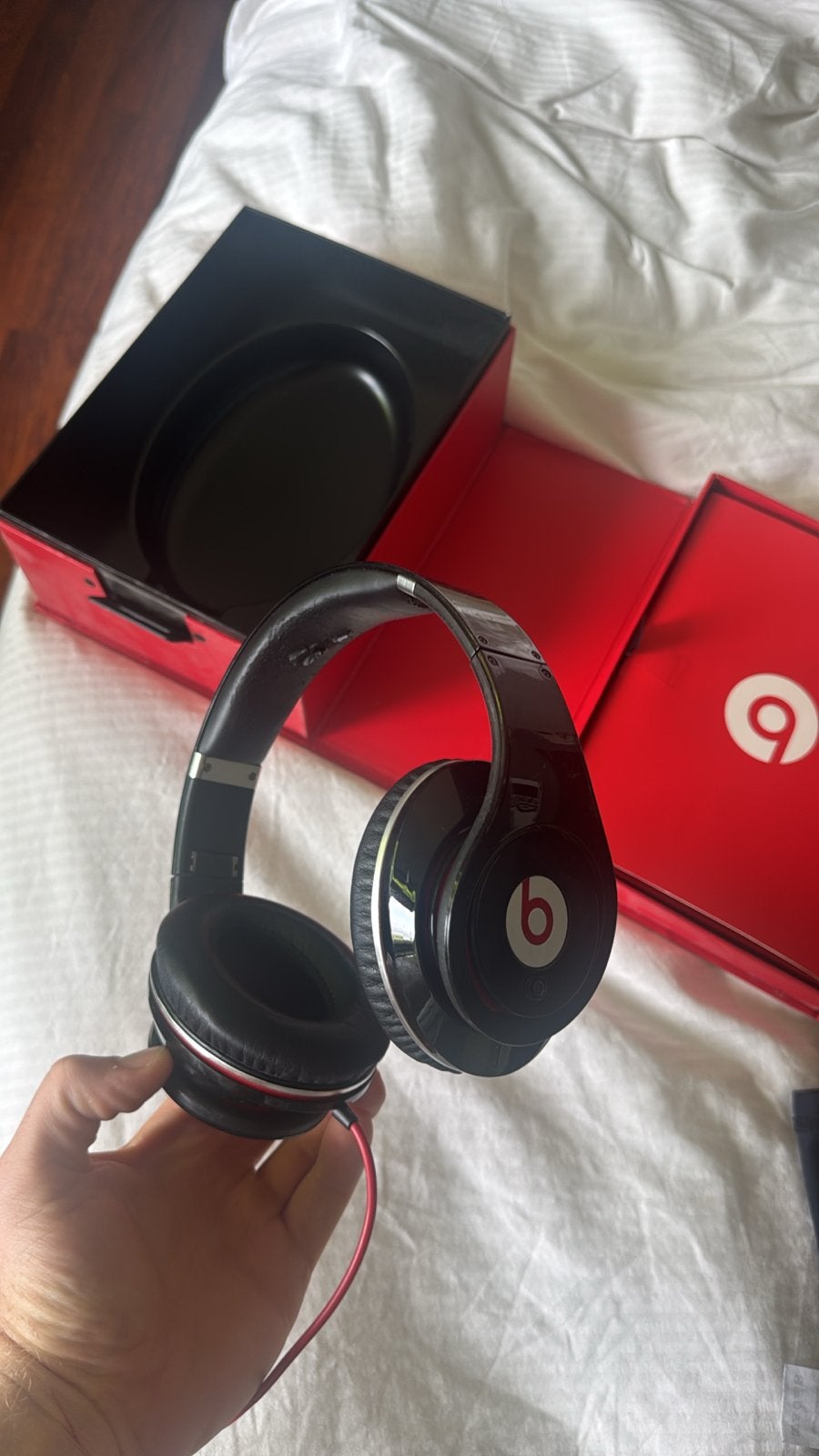 Beats by Dr. Dre Studio koptelefoon met doos en accessoires, Gebruikt, Beats, Ophalen of Verzenden, Zwart