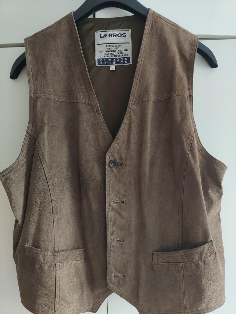 Lerros outdoor Fashion 100 % leren gilet  maat M, Ophalen of Verzenden, Zo goed als nieuw, Maat 52/54 (L), Bruin