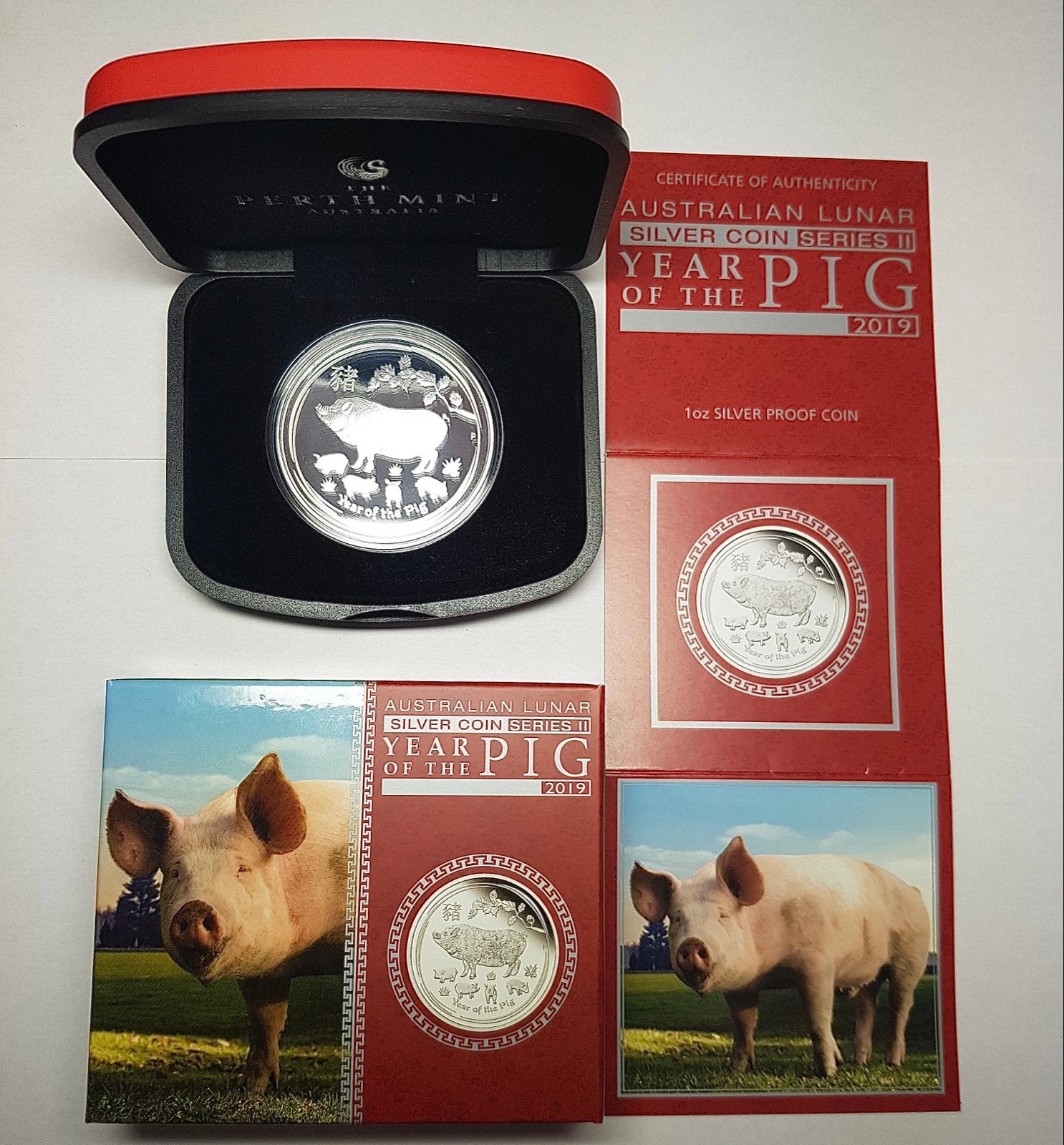 ZILVER - 1oz - 2019 Australische Lunar - PIG, Ophalen of Verzenden