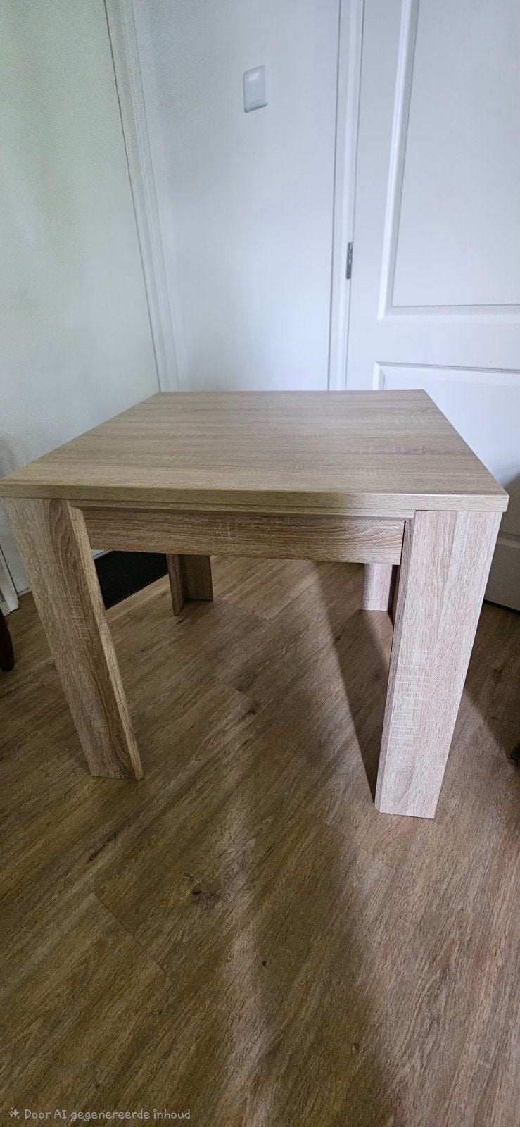 Eenvoudige houten eettafel - Lichtbruin, Ophalen, Gebruikt, 50 tot 100 cm, Vierkant