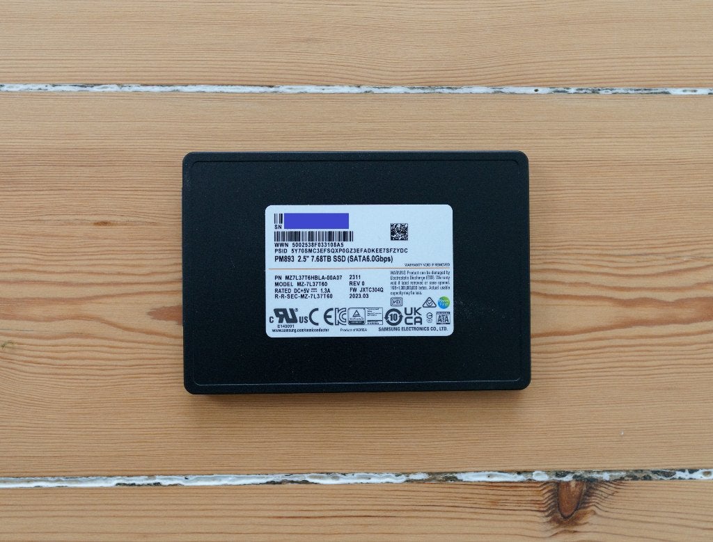Samsung PM893 7,68 TB Enterprise SATA SSD, Computers en Software, Harde schijven, Intern, Server, Ophalen of Verzenden, Samsung