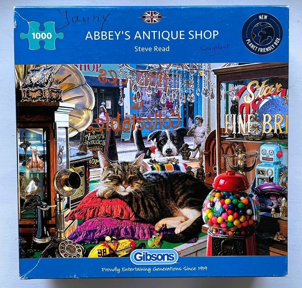 Gibsons Puzzel 1000 - Abbey's Antique Shop, Ophalen of Verzenden, 500 t/m 1500 stukjes, Zo goed als nieuw, Legpuzzel