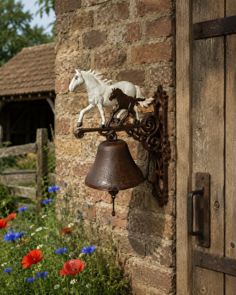 DEURBEL / PAARD MET VEULEN/ GIETIJZER