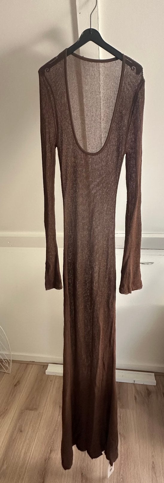 Jurk / Bikini cover up, Ophalen, Nieuw, Bruin, Onder de knie