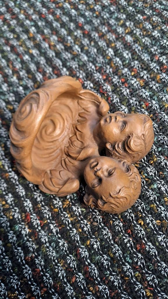 Vintage Wijwaterbakje met Engeltjes - Religieuze Decoratie, Ophalen of Verzenden