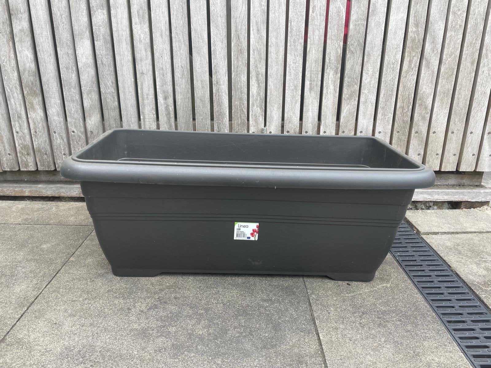 Linea Jardiniere Anthra-L80W38H31 Bloembak, Tuin en Terras, Bloembakken en Plantenbakken, Ophalen, Kunststof, Balkon, Nieuw