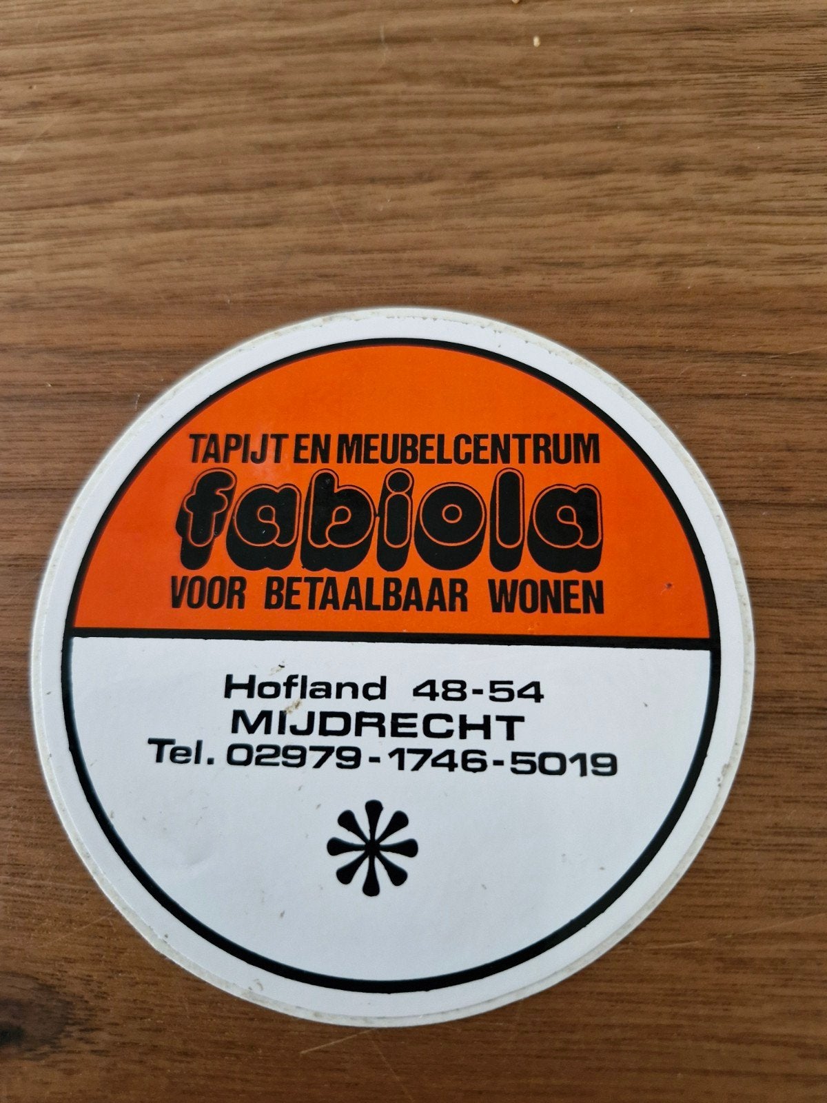 11259  Fabiola Tapijt en Meubelcentrum Sticker Mijdrecht, Verzamelen, Ophalen of Verzenden, Gebruikt, Bedrijf of Vereniging