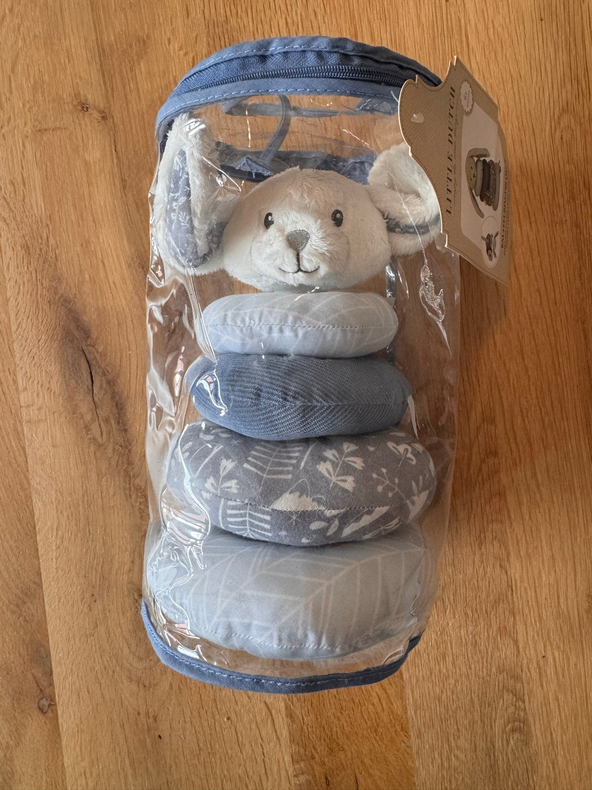 Little Dutch Knuffelringpiramide Konijn Blauw, Ophalen of Verzenden, Zo goed als nieuw, Overige typen