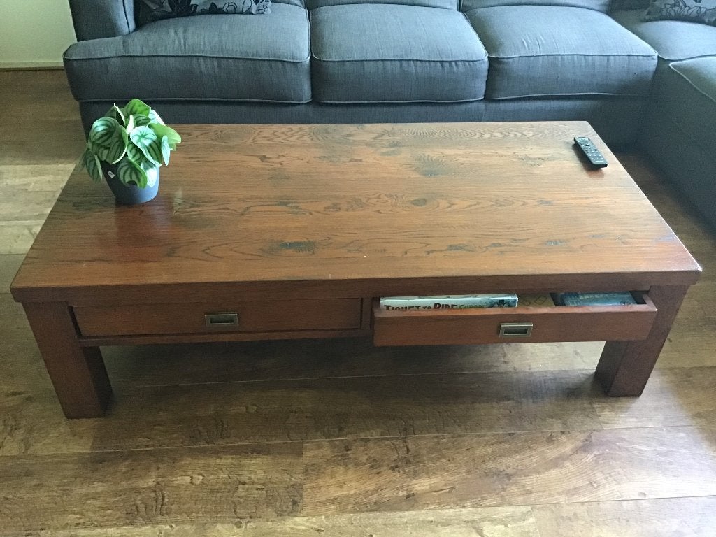 Salontafel, Huis en Inrichting, Tafels | Salontafels, Ophalen, 100 tot 150 cm, Eikenhout, 50 tot 100 cm