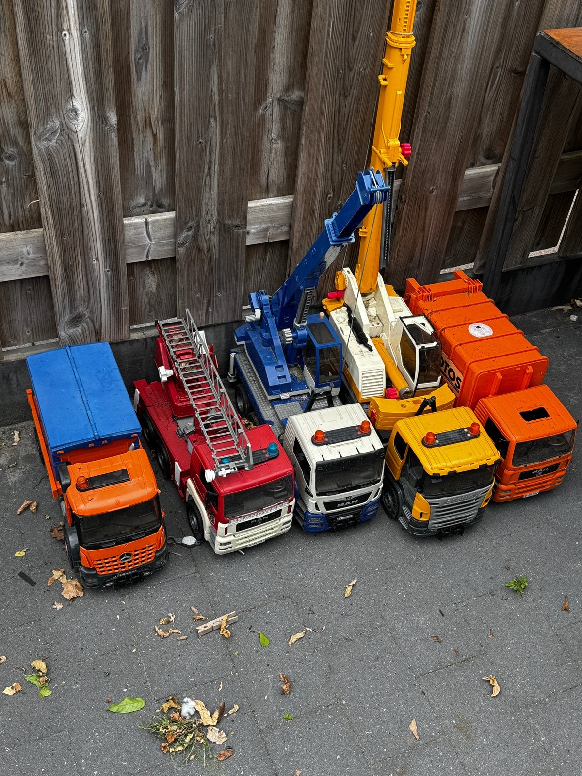 Grote partij Bruder wagens! 5 stuks!, Ophalen, Gebruikt