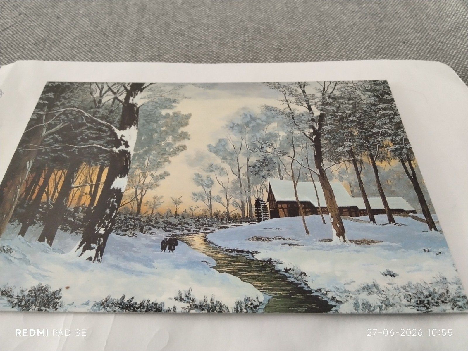 Mondschilder Trevor C. Wells - Winterlandschap, Ophalen of Verzenden