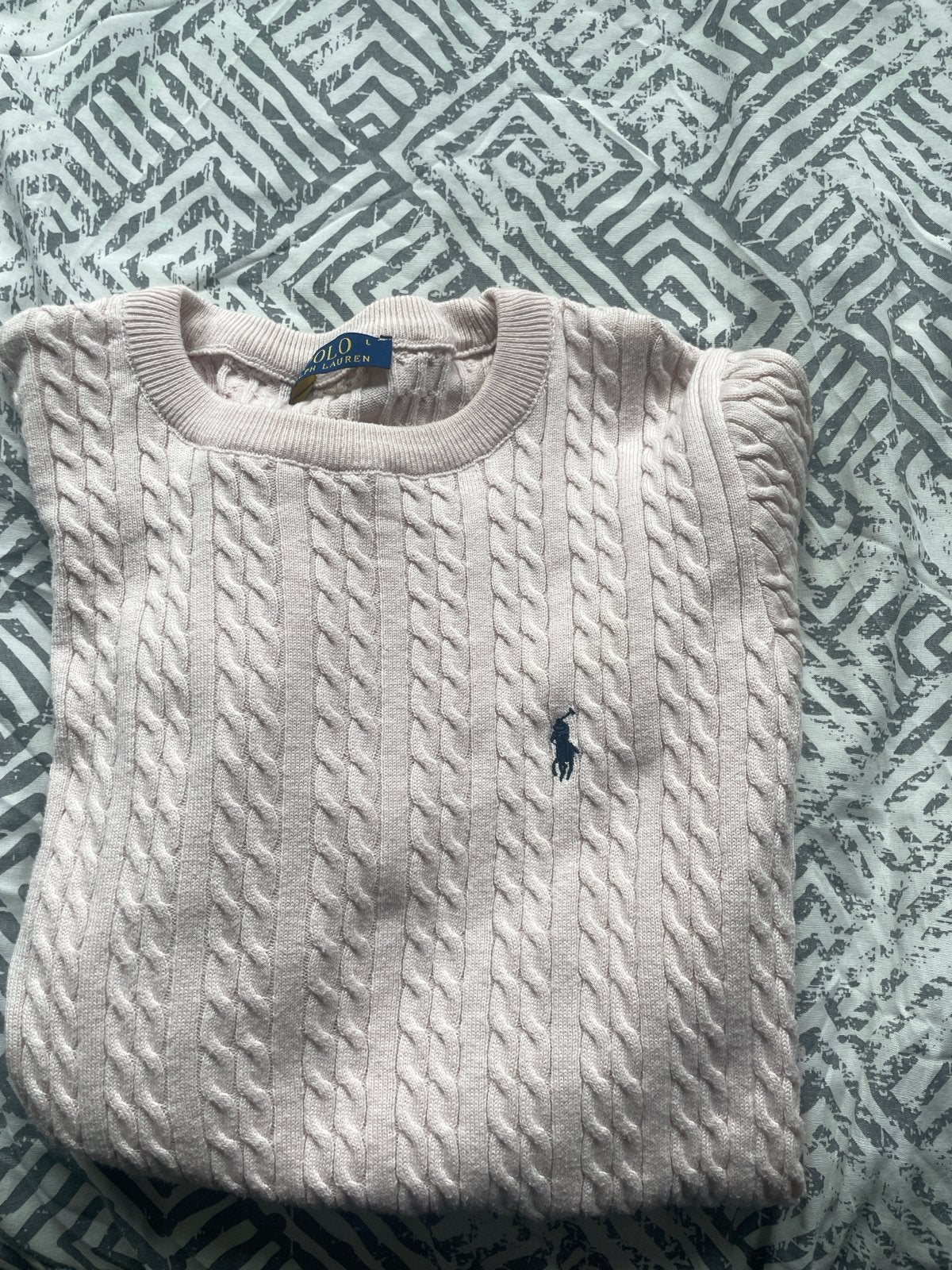 Polo Ralph Lauren kabel trui maat L roze, Ophalen of Verzenden, Zo goed als nieuw, Maat 42/44 (L), Roze