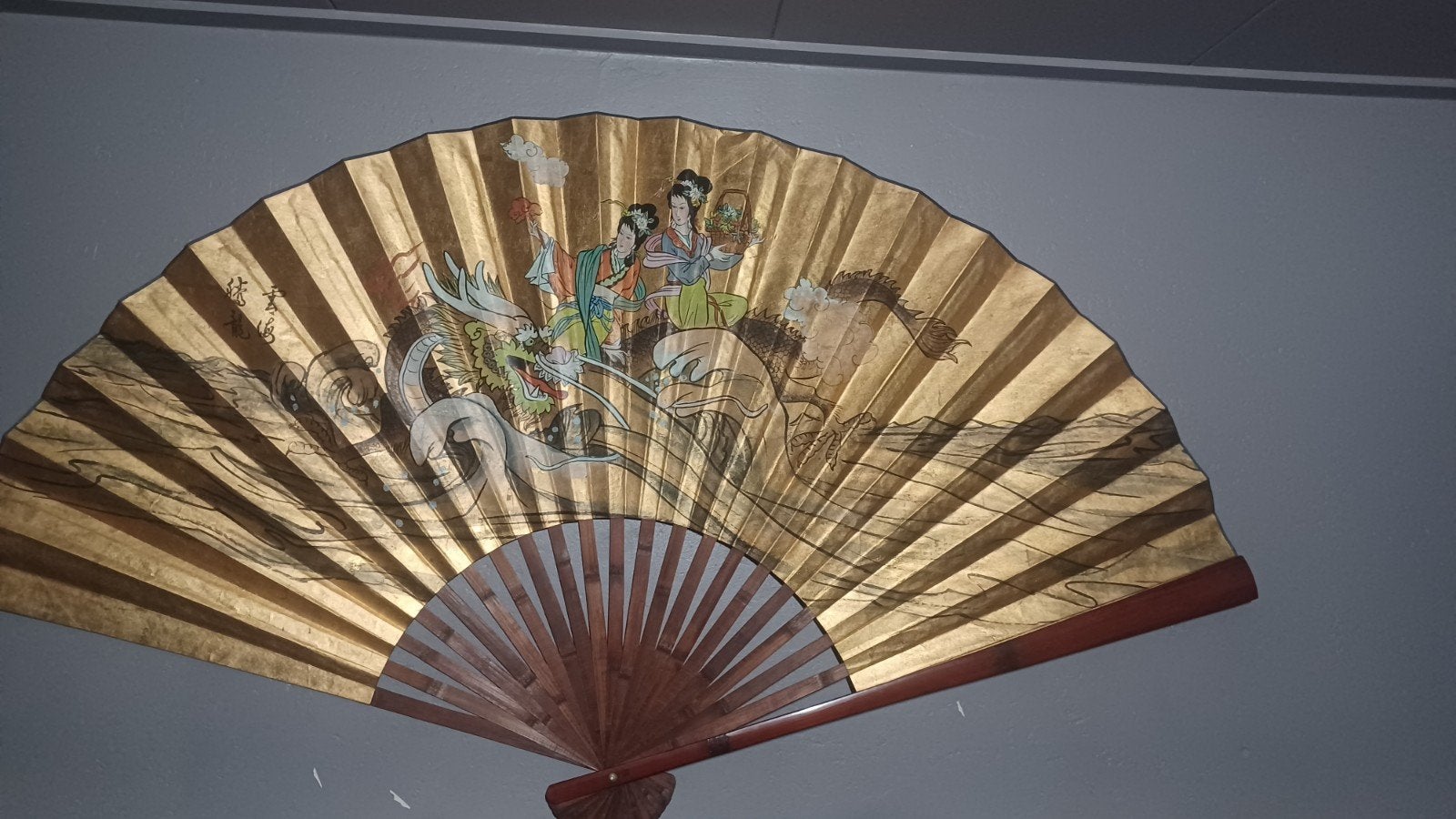 Chinese Antieke Waaier 1 m breed, Antiek en Kunst, Ophalen of Verzenden