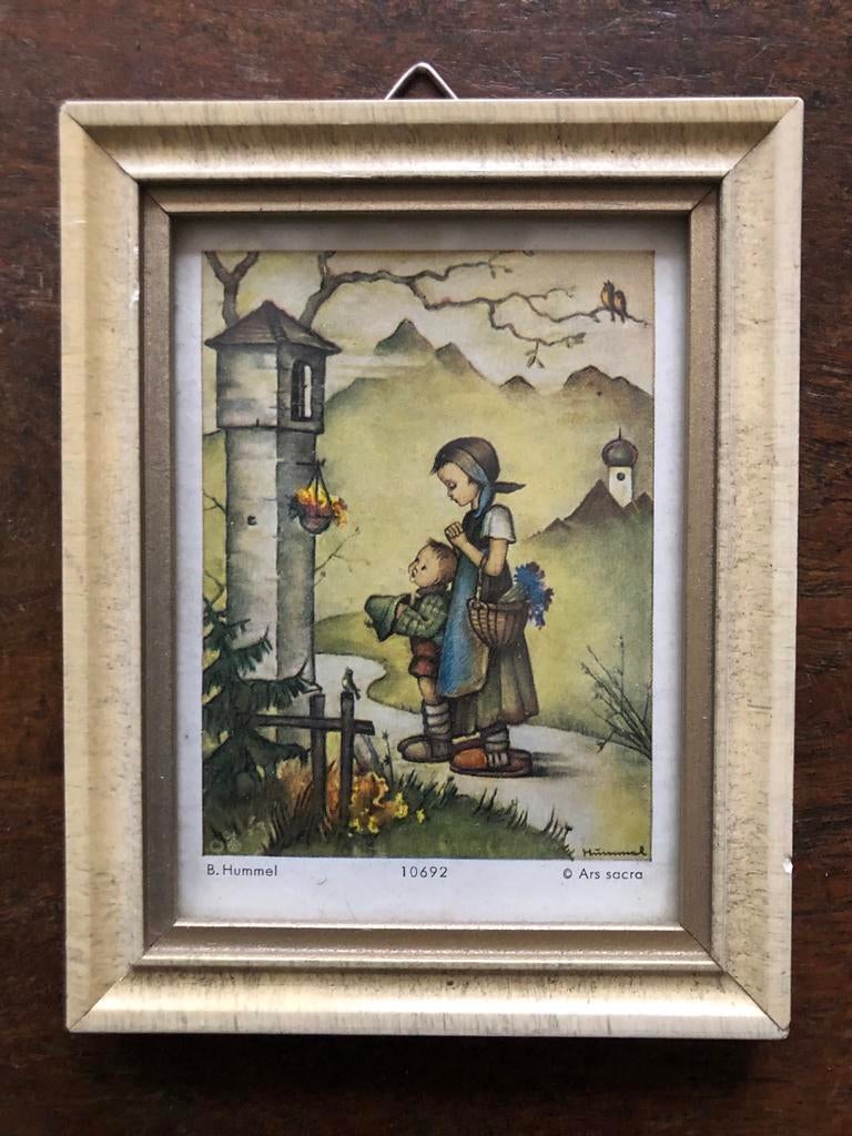 Vintage B. Hummel Ars Sacra ingelijste prent 10692, Ophalen of Verzenden, Zo goed als nieuw, Voor 1940, Prent