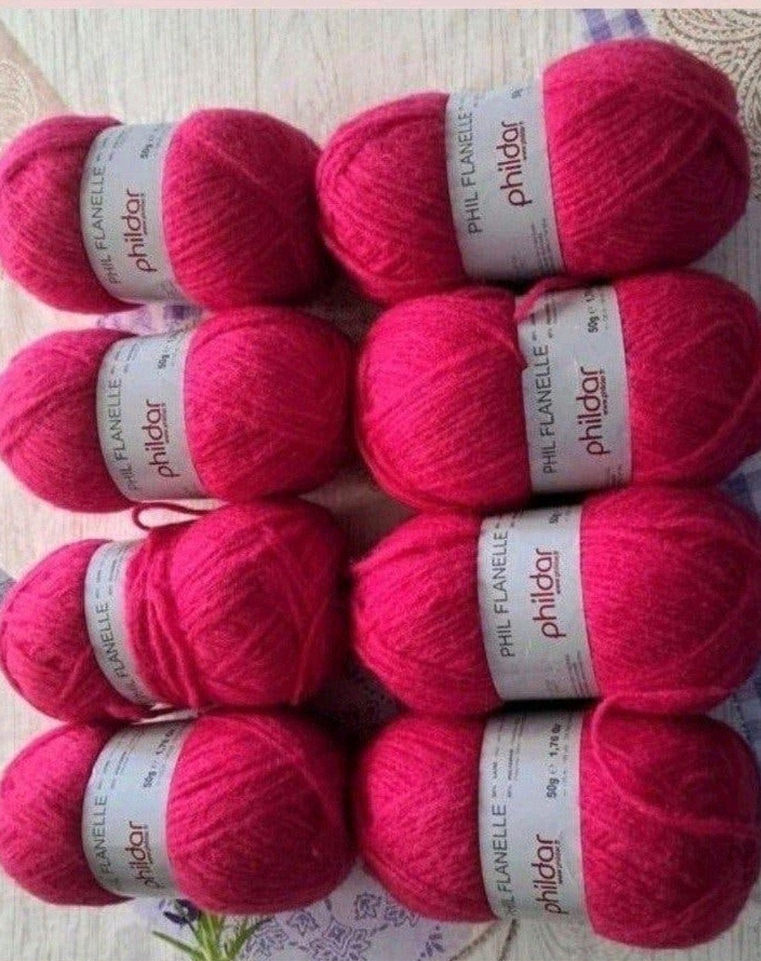 Phildar Flanelle Knalroze Brei-/Haakgaren - 8 Bollen, Ophalen of Verzenden, Nieuw, Breien of Haken, Wol of Garen
