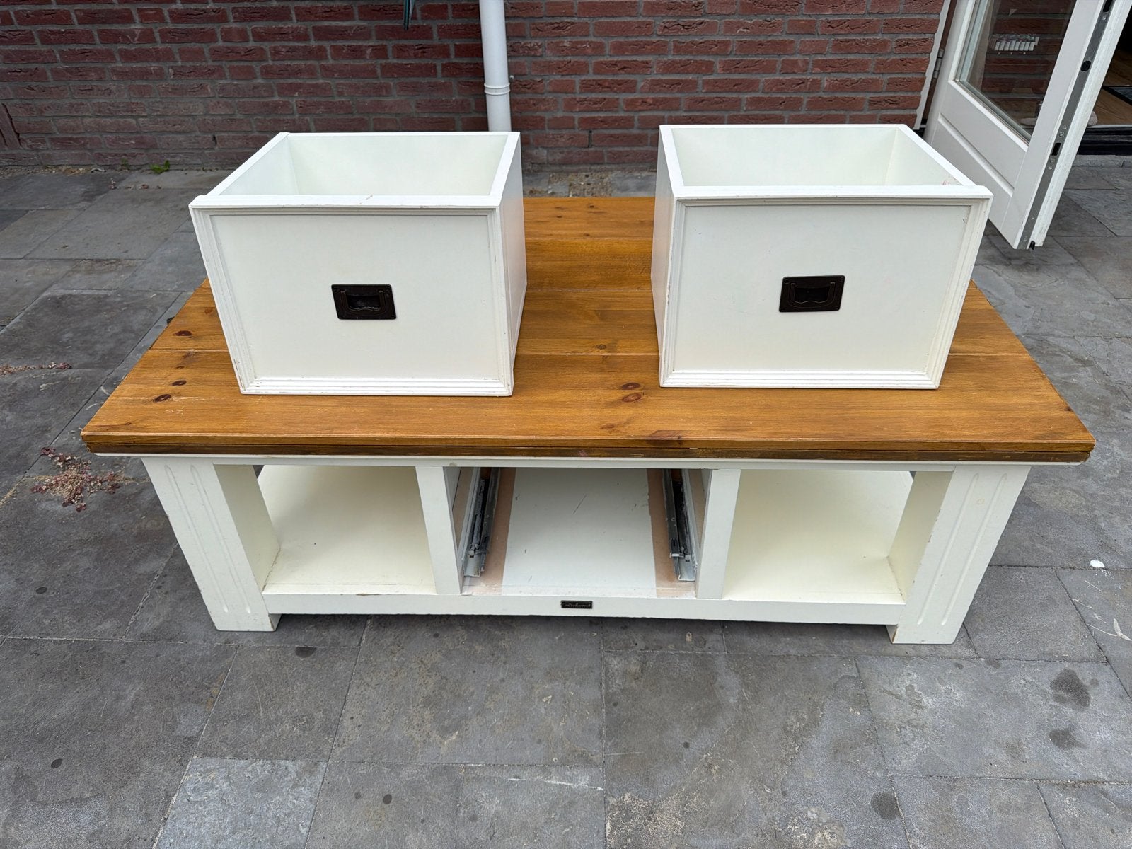 Richmond Interior Salontafel met 2 Lades - Gebruikt, Ophalen, Gebruikt, 50 tot 100 cm, 100 tot 150 cm