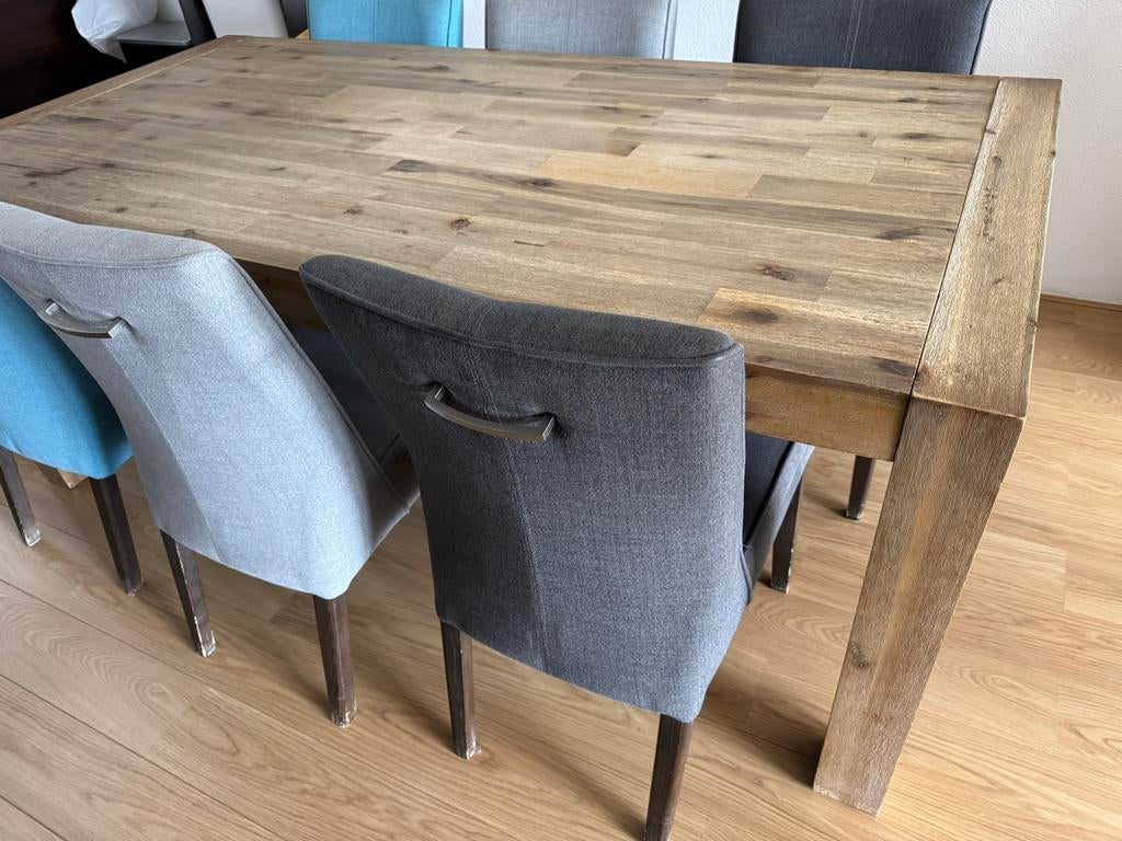 Robuuste Eettafel - Exclusief Stoelen, Huis en Inrichting, Tafels | Eettafels, Ophalen, Gebruikt, 100 tot 150 cm, Vijf personen of meer